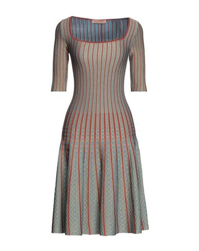 Shop Vicedomini Woman Midi Dress Brown Size S Viscose, Polyester, Metallic Fiber