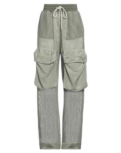 Off-white Woman Pants Military Green Size 6 Polyamide, Viscose, Elastane, Virgin Wool In Green