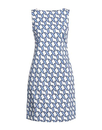 Shop Camicettasnob Woman Mini Dress Blue Size 6 Cotton, Elastane