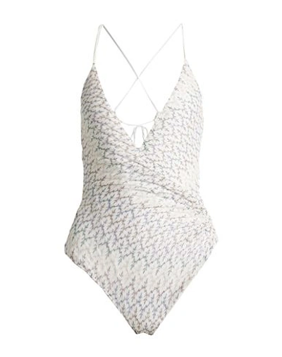 Shop Missoni Woman One-piece Swimsuit White Size 4 Rayon, Polyester, Polyamide