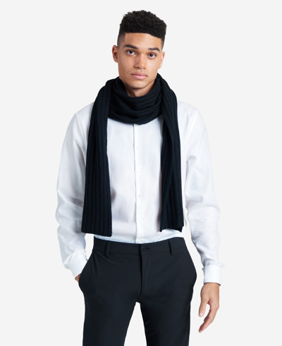 Kenneth Cole Site Exclusive! Rib Knit Wool Cashmere Scarf In Black