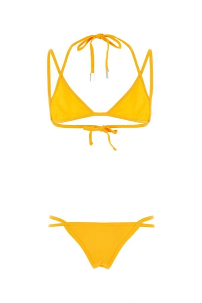 Shop Attico The  Woman Yellow Stretch Nylon Bikini
