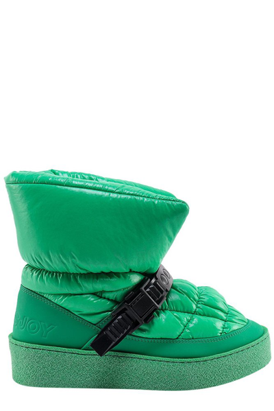 Shop Khrisjoy Quilted Snow Ankle Boots In Green