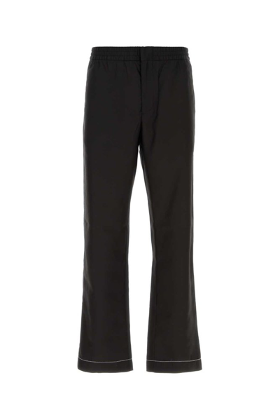 Shop Prada Flared Pyjama Pants In Black