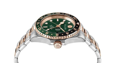 Pre-owned Philipp Plein Gmt-i Challenger (pwyba0623) Men's Rose/silver Band Quartz Watch