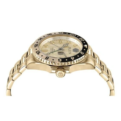 Pre-owned Philipp Plein Gmt-i Challenger (pwyba0423) Men's Stainless Steel Gold Watch