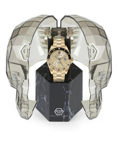 Pre-owned Philipp Plein Gmt-i Challenger (pwyba0423) Men's Stainless Steel Gold Watch