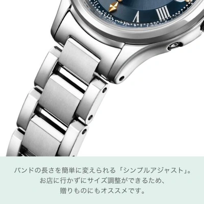 Pre-owned Citizen Xc Es9490-61l Hikari Collection Blue Dial Eco-drive Titanium Watch Women