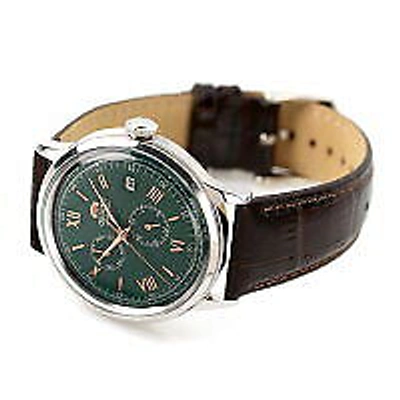 Pre-owned Orient Bambino Automatic Mechanical Rn-ak0703e Green Men's Watch In Box