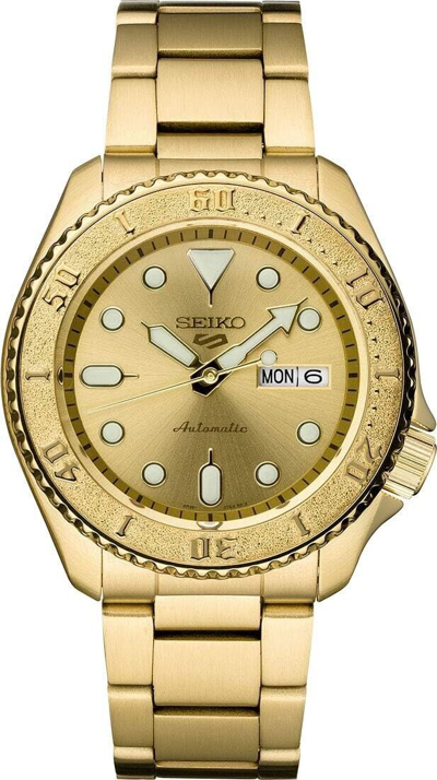 Pre-owned Seiko 5 Sports Srpe74 Men's 24-jewel Gold-tone Watch