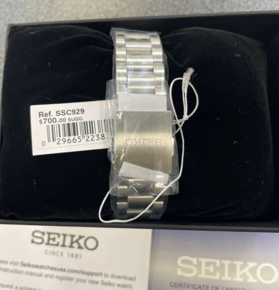 Pre-owned Seiko Prospex Speedtimer Solar Steel Bracelet Yellow Dial Watch - Ssc929