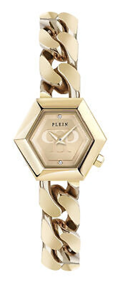 Pre-owned Philipp Plein Gold Womens Analogue Watch The Hexagon Groumette Pwwba0323