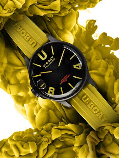 Pre-owned U-boat 9522 Darkmoon Yellow Ipb 44mm 5atm