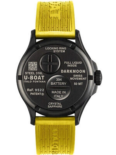 Pre-owned U-boat 9522 Darkmoon Yellow Ipb 44mm 5atm