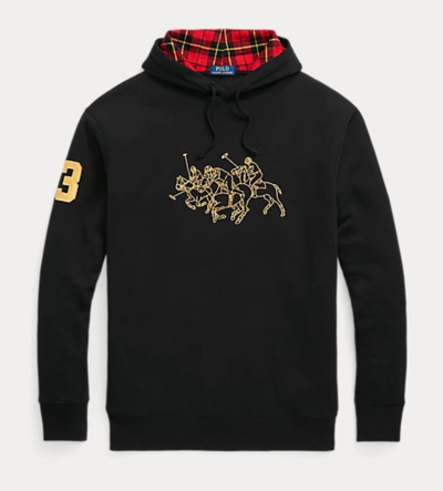 Pre-owned Polo Ralph Lauren Big & Tall Black Lunar Year Pony Hoodie Sweatshirt