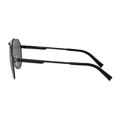 Pre-owned Dolce & Gabbana Dg 2288 110681 Matte Black Metal Sunglasses Grey Polarized Lens In Gray