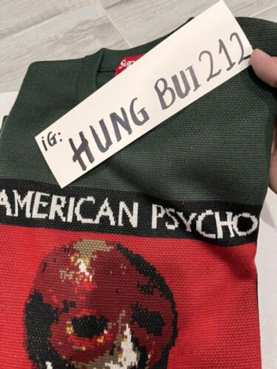 Pre-owned Supreme American Psycho Green Knit Sweater - Size Small - Green Color