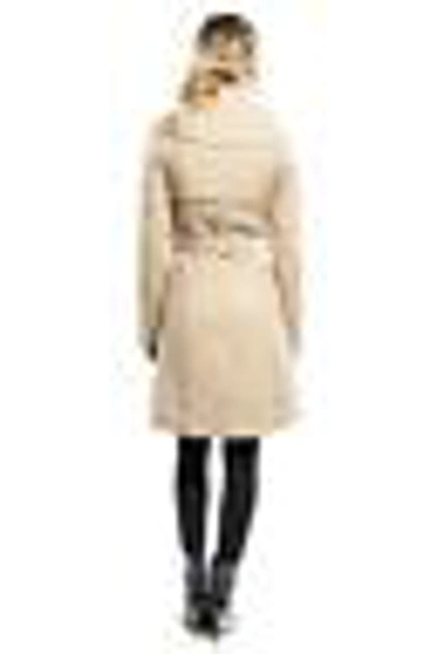 Pre-owned Ted Baker Inesa Beige Double Breasted Coat Mac Trench Coat Mid Thigh Length