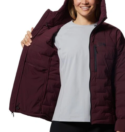 Pre-owned Mountain Hardwear Women's Stretchdown Hoody, Cocoa Red, X-large