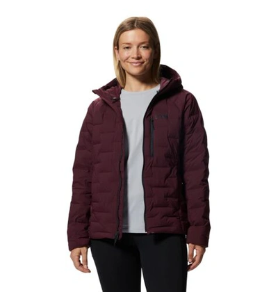 Pre-owned Mountain Hardwear Women's Stretchdown Hoody, Cocoa Red, X-large