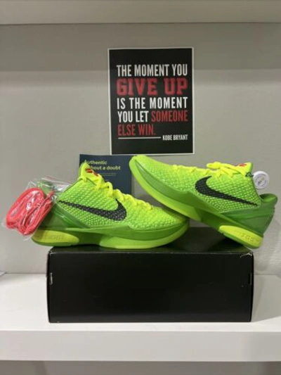 Pre-owned Kobe 6 Protro Grinch 2020 - Size 8 In Green