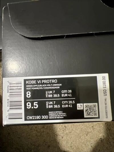 Pre-owned Kobe 6 Protro Grinch 2020 - Size 8 In Green