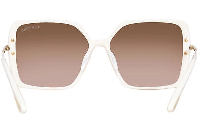Pre-owned Tom Ford Joanna Tf1039 25f Sunglasses Women's Shiny Ivory/amber Gradient 59mm In Brown