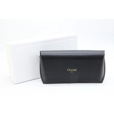 Pre-owned Celine Cl40226u 01f Triomphe Oval Women Sunglasses Black Gold Grey Authentic In Gray