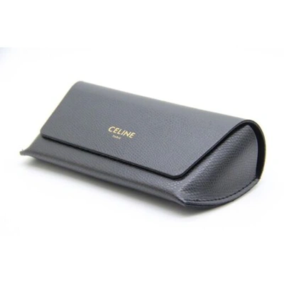 Pre-owned Celine Cl40226u 01f Triomphe Oval Women Sunglasses Black Gold Grey Authentic In Gray