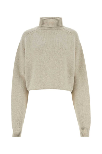 Shop The Row High Neck Knitted Jumper In Beige