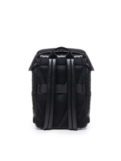 Shop Bottega Veneta Backpack With Intreccio Flap In Black