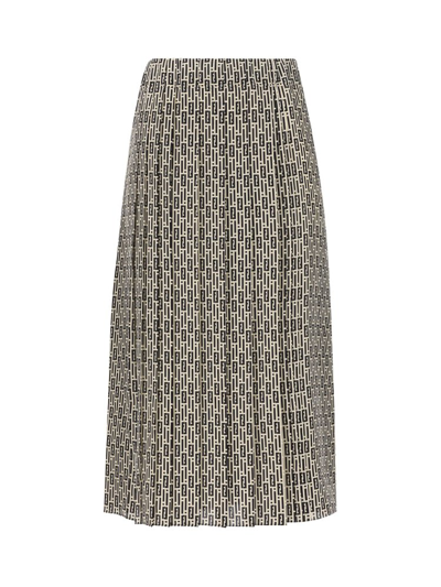 Shop Fendi Printed Crepe Skirt In Multi