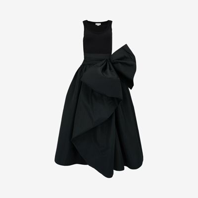 Shop Alexander Mcqueen Hybrid Bow Dress In Black