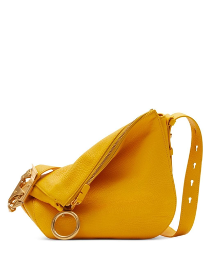 Shop Burberry Tasche Zip-up Leather Shoulder Bag In Yellow