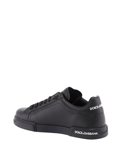 Dolce & Gabbana Round-toe Low-top Casual Shoes In Black