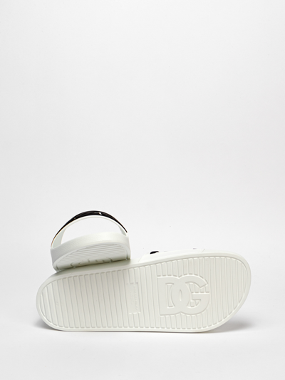 Shop Dolce & Gabbana Rubber Pool Slides In White