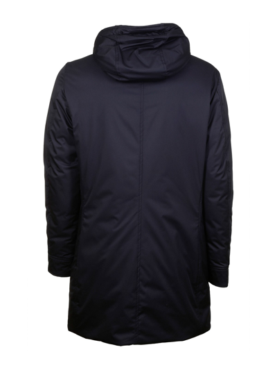 Moorer Vermont Ads Long Bomber Jacket In Dark Blue