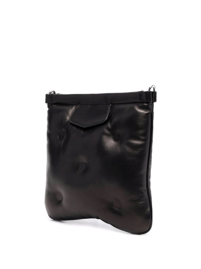 Shop Maison Margiela Quilted Leather Messenger Bag In Black