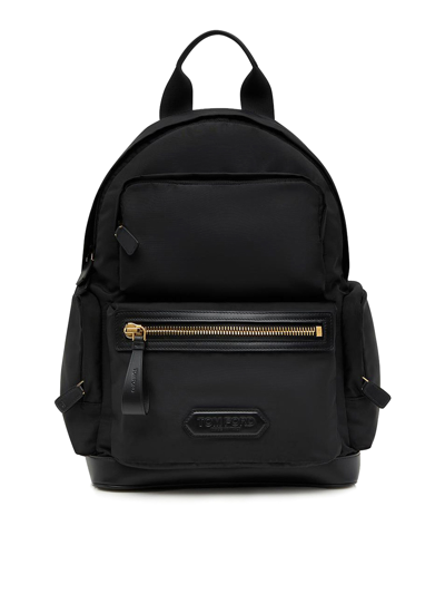 Shop Tom Ford Backpack With External And Laptop Pockets In Black
