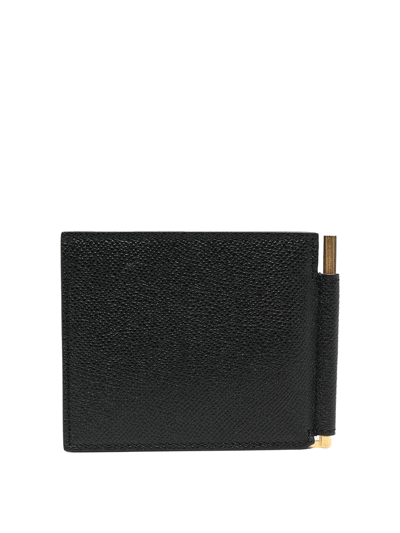 Tom Ford Garnet Leather Wallet With Logo In Black