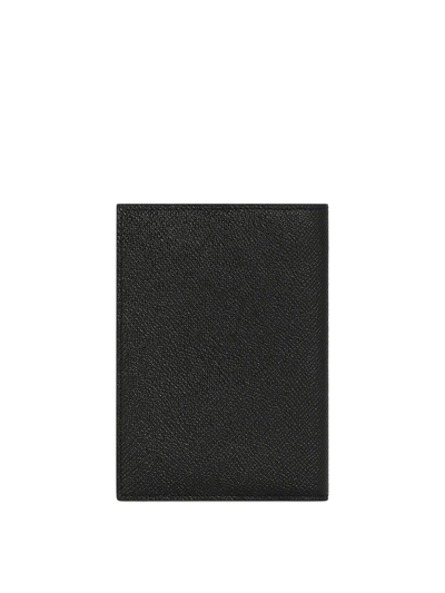Dolce & Gabbana Logo Plaque Leather Passport Holder In Black