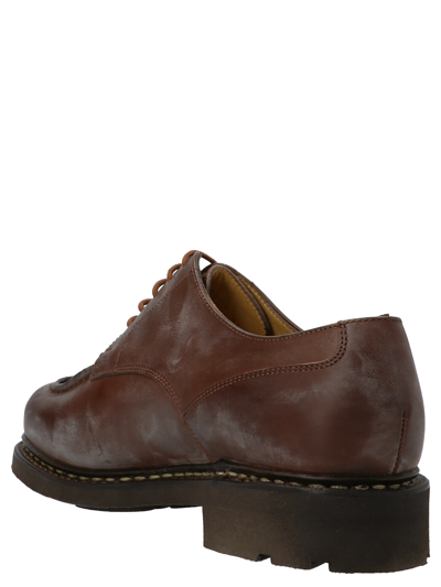 Paraboot Logo Business Dress Shoes In Brown
