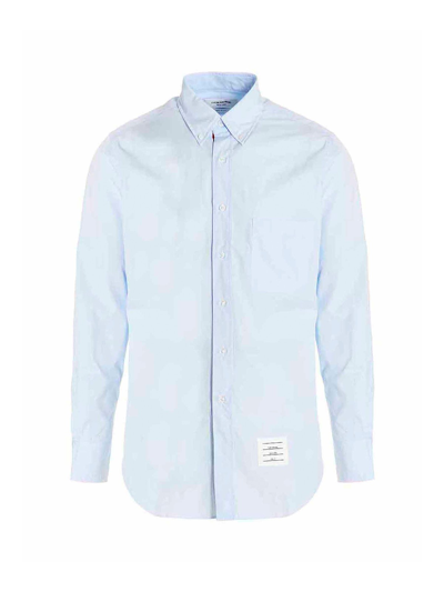 Shop Thom Browne Cotton Shirt In Azul Claro