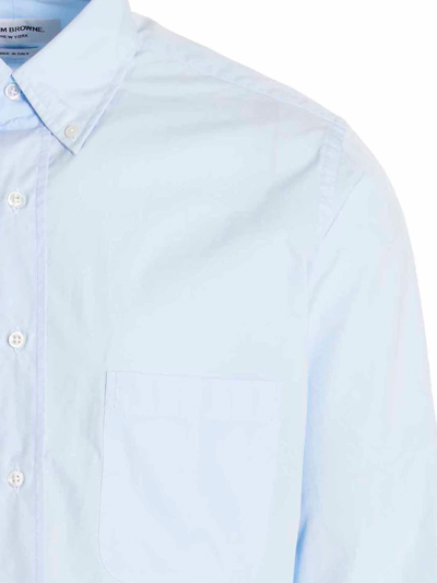 Thom Browne Mens Blue Cotton Shirt In Azul Claro