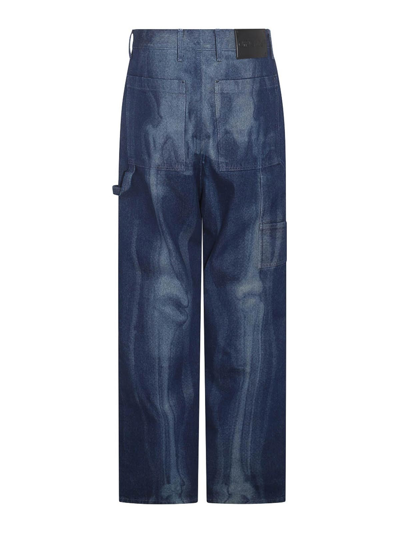 Shop Off-white Blue Denim Body Scan Jeans