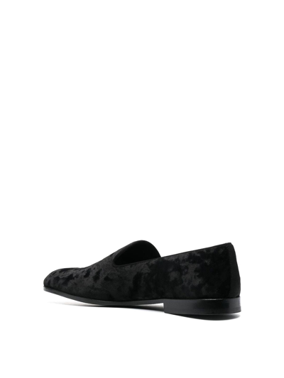 Dolce & Gabbana 'vivaldi' Black Loafers With All-over Logo Lettering In Negro