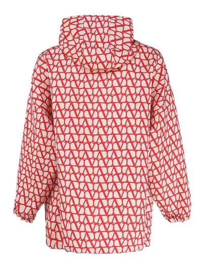 Valentino Toile Iconographe Silk Caban Jacket In Red