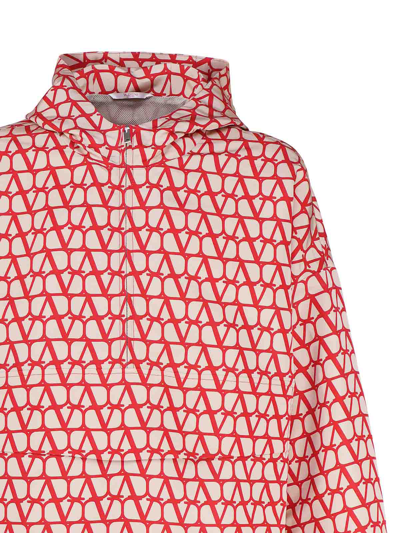 Valentino Toile Iconographe Silk Caban Jacket In Red