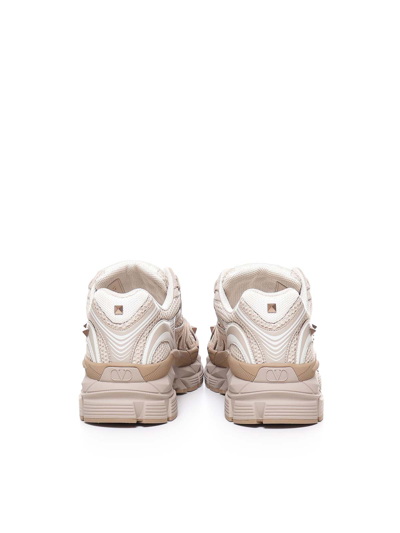 Shop Valentino Ms-2960 Low-top Mesh Sneakers In Beis