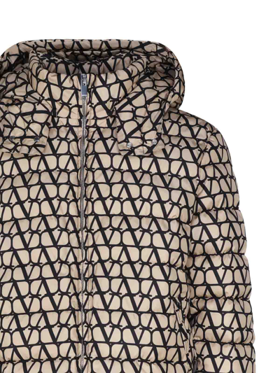 Shop Valentino Iconographe Down Jacket In Negro